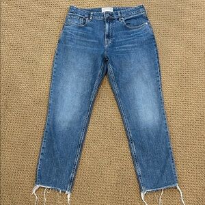 Everlane The Curvy Cheeky Jean size 30 Crop Straight Leg High Rise Raw Hem